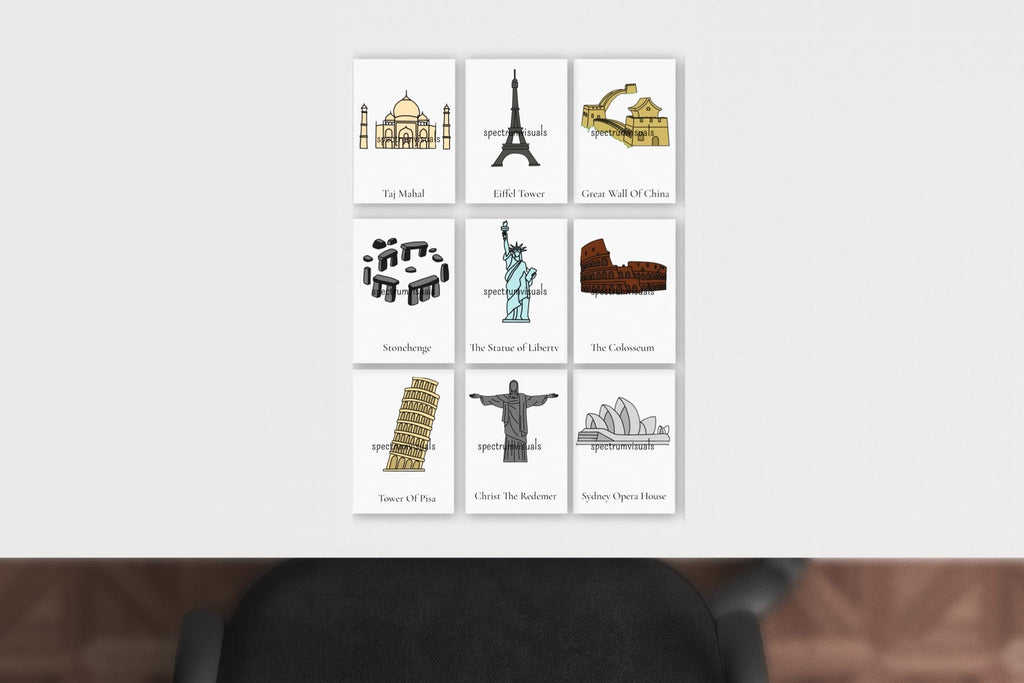 9pk Landmarks Illustration Cards
