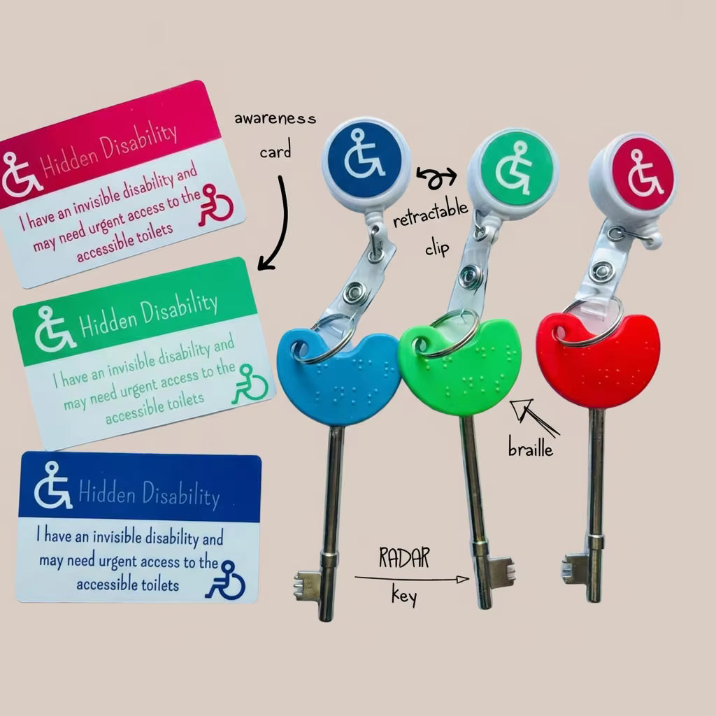 Accessible Toilet Pass with RADAR Key & Lanyard Clip